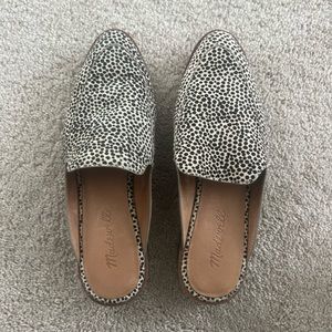 Madewell The Frances Loafer Mule in Spotted Calf Hair, size 6.5